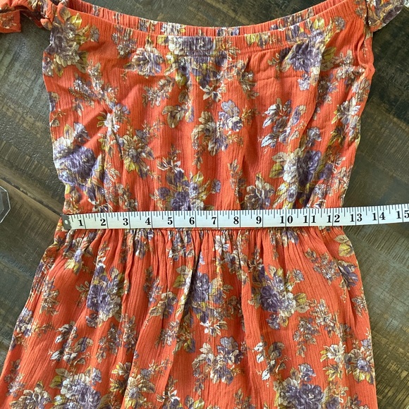 American Eagle Dress Size Medium Strapless Butterfly Sleeve Off the Shoulder - Picture 9 of 10